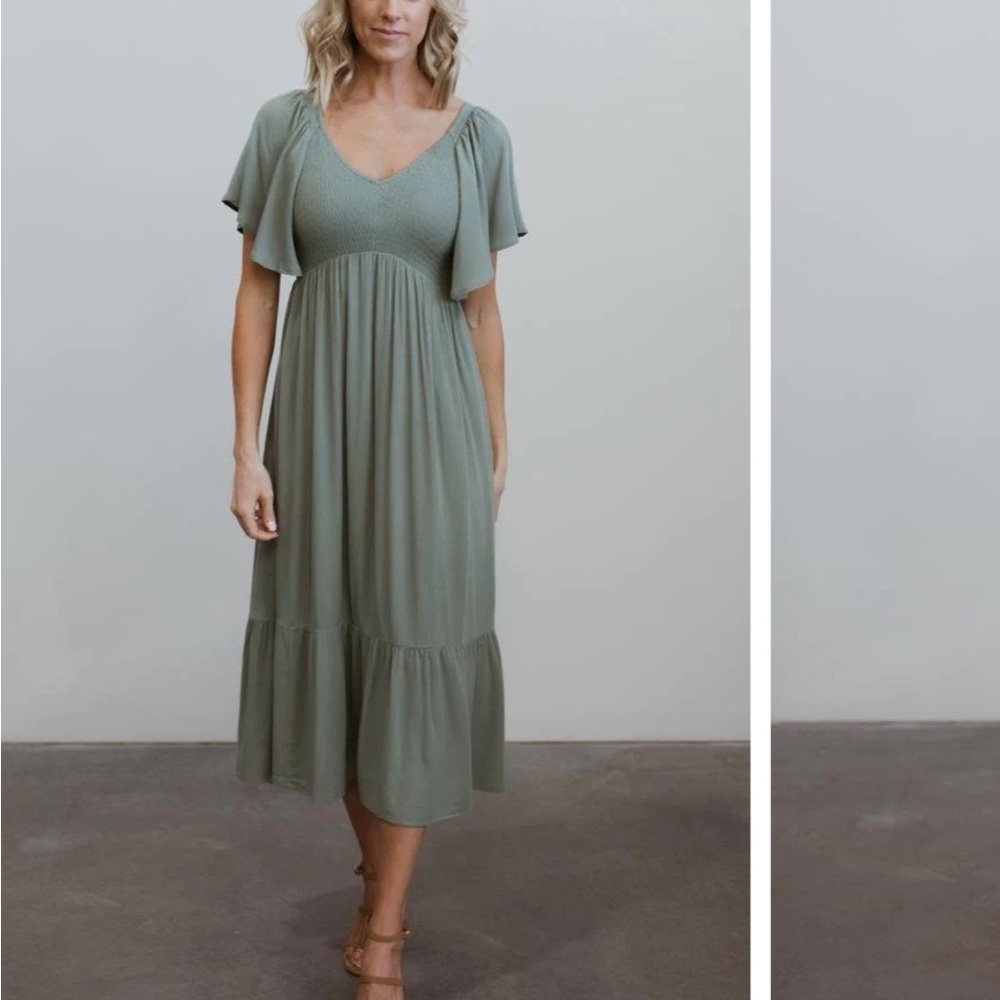 NWT Baltic Born Felicity Smocked Dress Sage XS/S